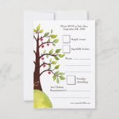 UAWG Monogram Green Tree Wedding Cards RSVP Karte (Rückseite)