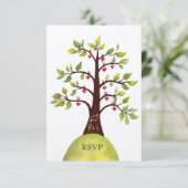 UAWG Monogram Green Tree Wedding Cards RSVP Karte (Stehend Vorderseite)
