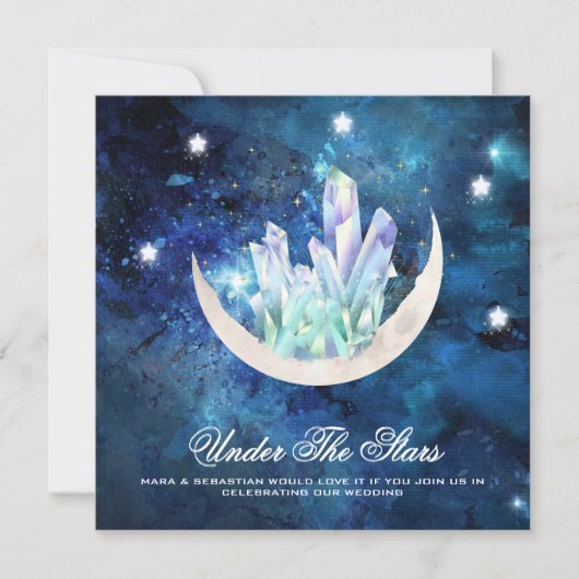*~* UAWG MOON STARS CRYSTAL AR14 Website Hochzeit Einladung (Vorderseite)