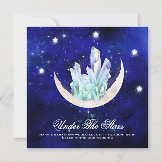 *~* UAWG MOON STARS CRYSTAL Website AR14 Wedding Einladung (Vorderseite)