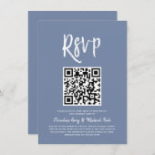 UAWG nach QR-Code | Pigeon Blue Script Style UAWG Einladung (Vorne/Hinten)