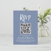 UAWG nach QR-Code | Pigeon Blue Script Style UAWG Einladung (Stehend Vorderseite)