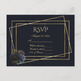 UAWG Navy und Gold mit Navy und Gold Glam-Rose Postkarte