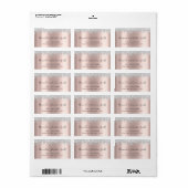 UAWG New Wedding Adress Silver Gray Tropfens Rose Adressaufkleber (Vorne)