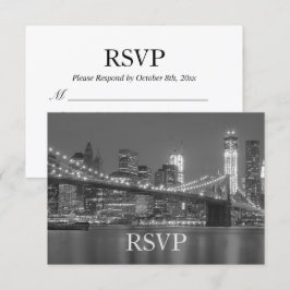UAWG - New York City Skyline Brooklyn Wedding RSVP Einladung