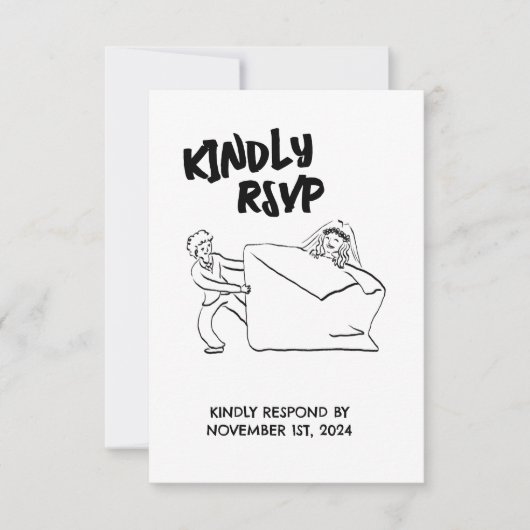 UAWG Niedliche Couple Illustration RSVP Karte (Vorderseite)