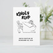 UAWG Niedliche Couple Illustration RSVP Karte (Stehend Vorderseite)