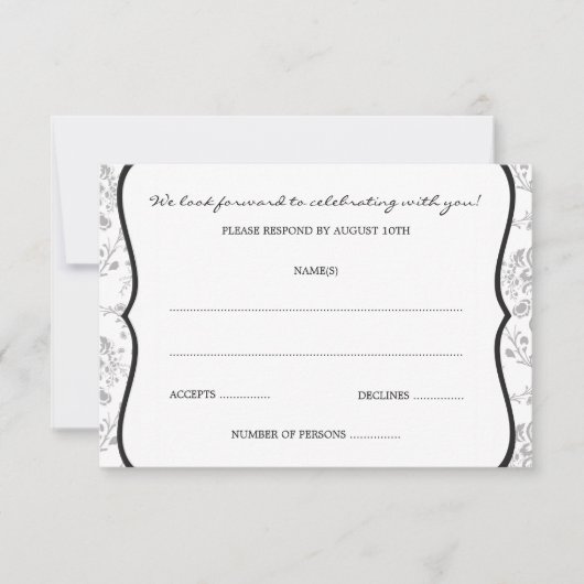 UAWG- oder Antwortkarten für viktorianische Beschä RSVP Karte (Vorderseite)