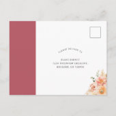 UAWG ohne Mahlzeiten, Peach und Burgund Postkarte (Rückseite)