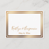 UAWG Online Einfach elegant Gold und Weiß Begleitkarte (Rückseite)