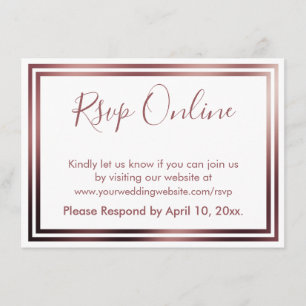 UAWG Online Einfache Elegante Rose Gold auf Weiß Begleitkarte