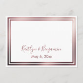 UAWG Online Einfache Elegante Rose Gold auf Weiß Begleitkarte (Rückseite)