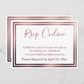 UAWG Online Einfache Elegante Rose Gold auf Weiß Begleitkarte (Vorne/Hinten)