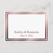 UAWG Online Einfache Elegante Rose Gold auf Weiß Begleitkarte (Rückseite)