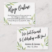 UAWG Online Green Foliage Wedding Card Begleitkarte (Vorne/Hinten)
