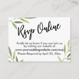 UAWG Online Green Foliage Wedding Card Begleitkarte