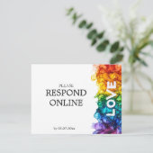 🌈 UAWG online LGBTQ gestrichen mit Liebe Hochzeit RSVP Karte (Stehend Vorderseite)