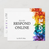 🌈 UAWG online LGBTQ gestrichen mit Liebe Hochzeit RSVP Karte (Vorne/Hinten)