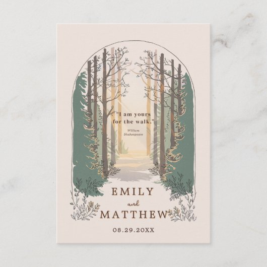 UAWG online QR Code Einfach Eleganter Rustikaler W Begleitkarte (Vorderseite)