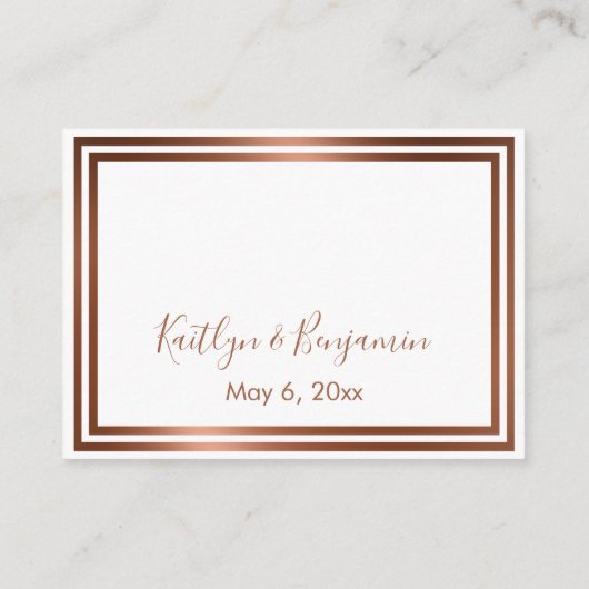 UAWG Online Simple Elegance Copper on White Begleitkarte (Rückseite)