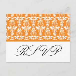 UAWG Orange Damask Hochzeitskarten Einladungspostkarte