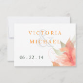 UAWG Orange Ice Floral 2 - einfach RSVP Karte (Rückseite)