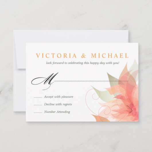 UAWG - Orange Ice White Wedding 2 RSVP Karte (Vorderseite)