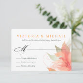 UAWG - Orange Ice White Wedding 2 RSVP Karte (Stehend Vorderseite)