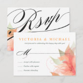 UAWG - Orange Ice White Wedding 2 RSVP Karte (Vorne/Hinten)