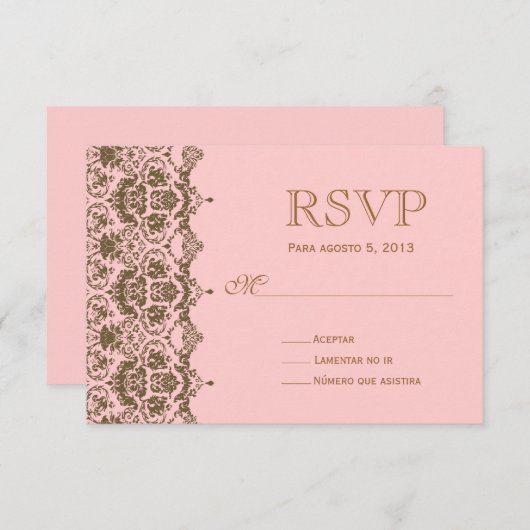 UAWG para boda en español / Wedding Rsvp (Vorne/Hinten)