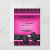 UAWG Party Silver Heart Pink Black RSVP Karte (Rückseite)