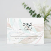 UAWG | Pastel Watercolor Minzfolien RSVP Karte (Stehend Vorderseite)