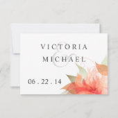 UAWG Peachy Orange Floral Deluxe zweiseitig RSVP Karte (Rückseite)