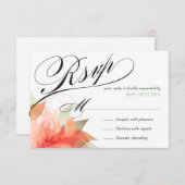 UAWG Peachy Orange Floral Deluxe zweiseitig RSVP Karte (Vorne/Hinten)