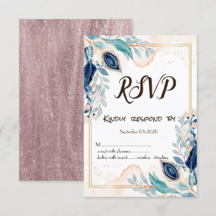 UAwg Peacock Floral Einladung