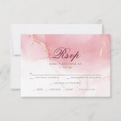 UAWG | Pink Maroon Watercolor Wash RSVP Karte (Vorderseite)