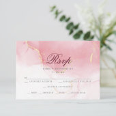 UAWG | Pink Maroon Watercolor Wash RSVP Karte (Stehend Vorderseite)