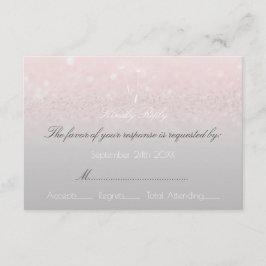 UAWG Pink Rose Glitzer Gray Ombre Dandelion RSVP Karte