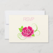 UAWG Pink Rose Illustration RSVP Karte (Vorderseite)