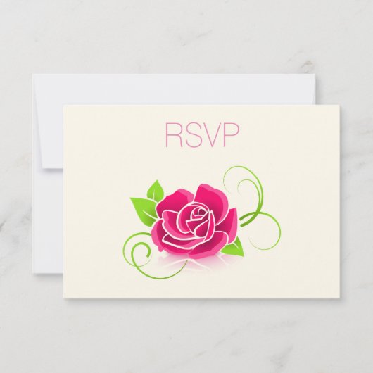 UAWG Pink Rose Illustration RSVP Karte (Vorderseite)