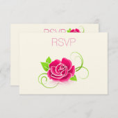 UAWG Pink Rose Illustration RSVP Karte (Vorne/Hinten)