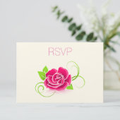 UAWG Pink Rose Illustration RSVP Karte (Stehend Vorderseite)