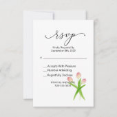 UAWG Pink Tulip Wasserfarben RSVP Karte (Vorderseite)