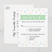 UAWG Polka Dot Mint Green & White Wedding - Menü Einladungspostkarte (Vorne/Hinten)