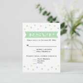 UAWG Polka Dot Mint Green & White Wedding - Menü Einladungspostkarte (Stehend Vorderseite)