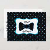 UAWG Postcard Blue Black Bowtie LGBT Wedding Einladungspostkarte (Vorne/Hinten)