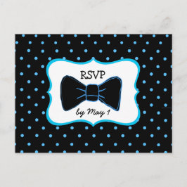 UAWG Postcard Blue Black Bowtie LGBT Wedding Einladungspostkarte