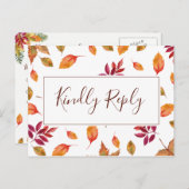 UAWG Postcard Herbst in Liebe Herbsthochzeit Einladungspostkarte (Vorne/Hinten)