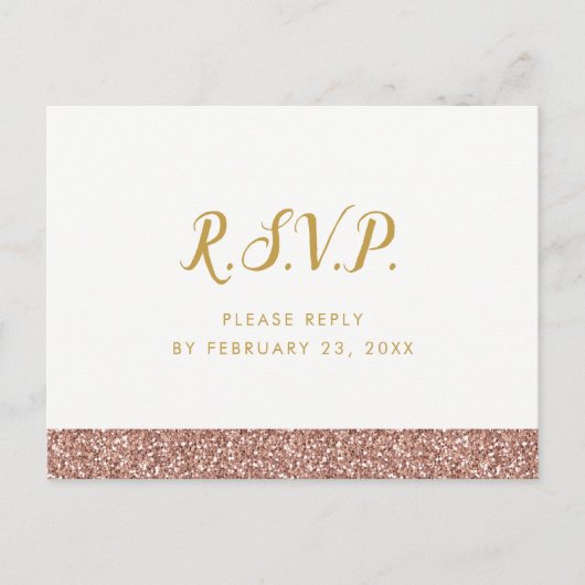 UAWG Postcard Rose Gold Rosa Einfaches Glitzer Str Einladungspostkarte (Vorderseite)