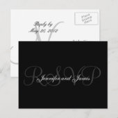 UAWG Postcard Wedding Monogram Names Einladungspostkarte (Vorne/Hinten)